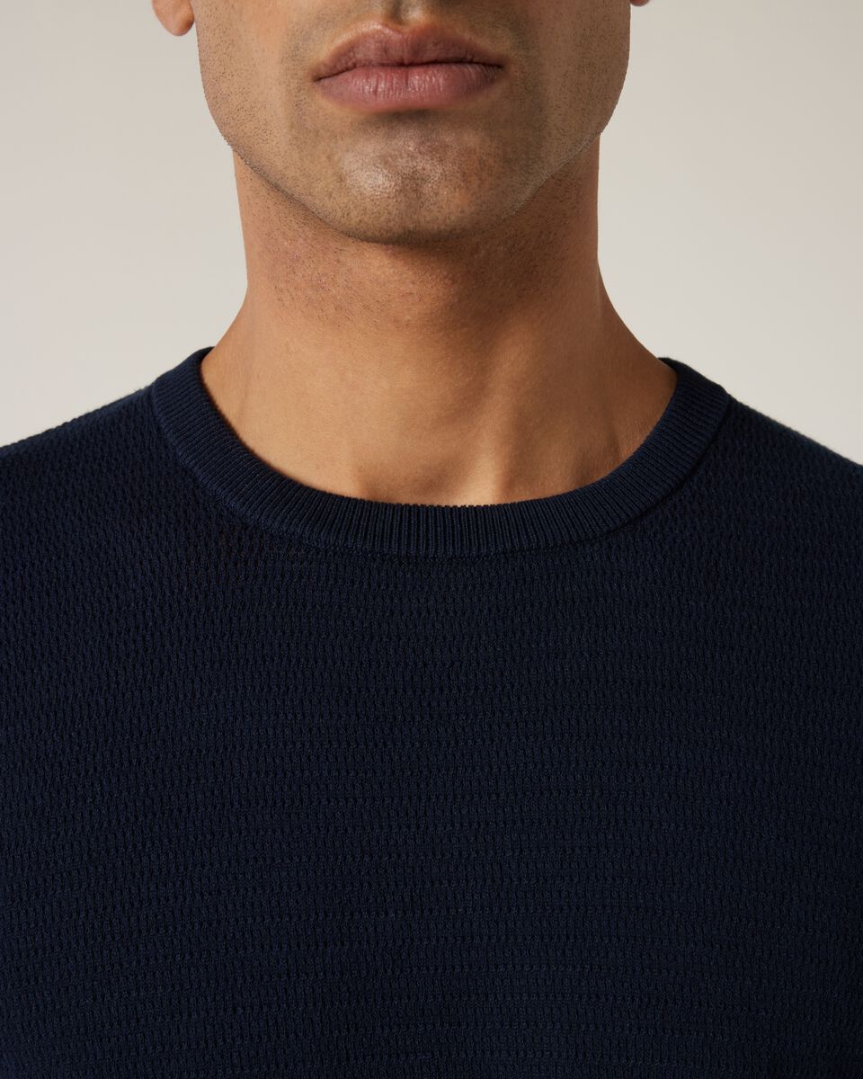 Crew Short Sleeve Knit, Navy, hi-res
